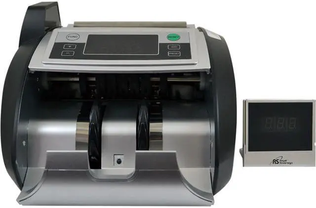 Alt view image 2 of 7 - Royal Sovereign RBC-2100 Elect. Bill Ctr w/Counterfeit Detection,1000 Bills/Min., 13x91/2x7 9/10, BK/SR