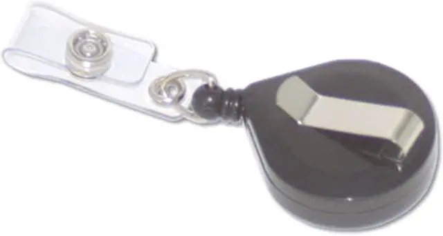 Main image of Deluxe Retractable ID Card Reel, 24" Extension, Black, 12/Box