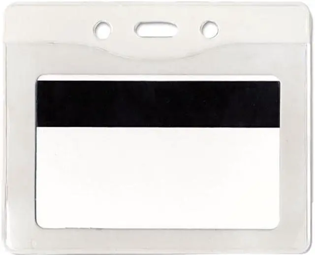 Main image of Advantus 75411 Security ID Badge Holder, Horizontal, 3 7/8w x 2 5/8h, Clear, 50/Box