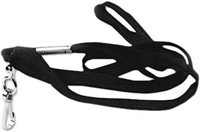 Main image of Advantus 75424 Deluxe Lanyards, J-Hook Style, 36" Long, Black, 24/Box