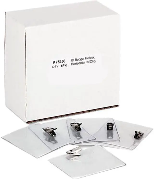 Main image of Advantus 75456 ID Badge Holder, Horizontal, 4w x 3h, Clear, 50/Pack