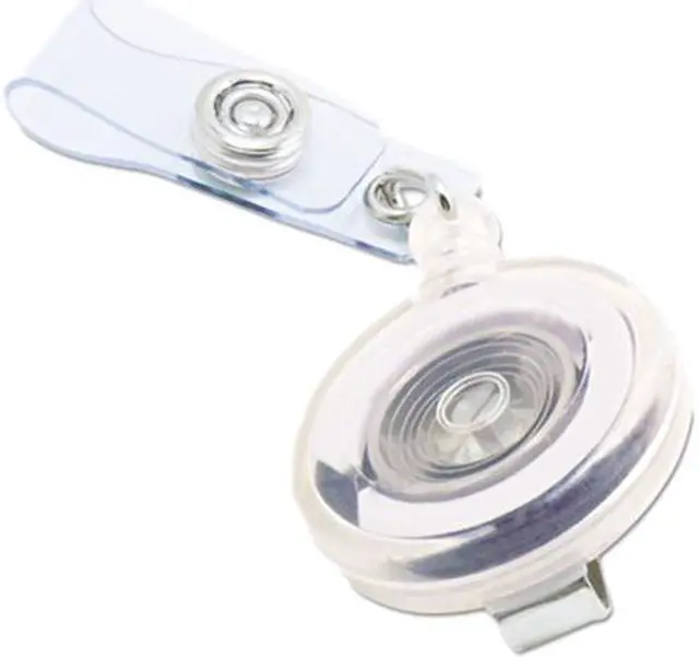 Main image of Translucent Retractable ID Card Reel, 34" Extension, Clear, 12/Pack