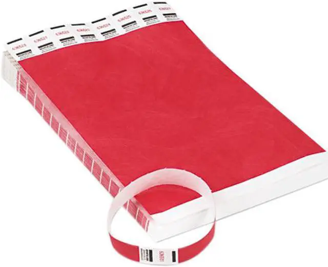 Main image of Advantus 75510 Crowd Management Wristbands, Sequentially Numbered, Red, 500/Pack