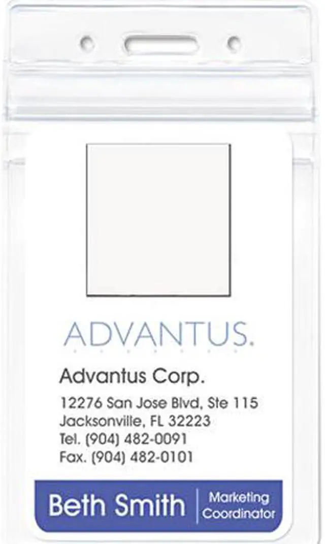 Main image of Advantus 75524 Resealable ID Badge Holder, Vertical, 2 5/8w x 3 3/4h, Clear, 50/Pack