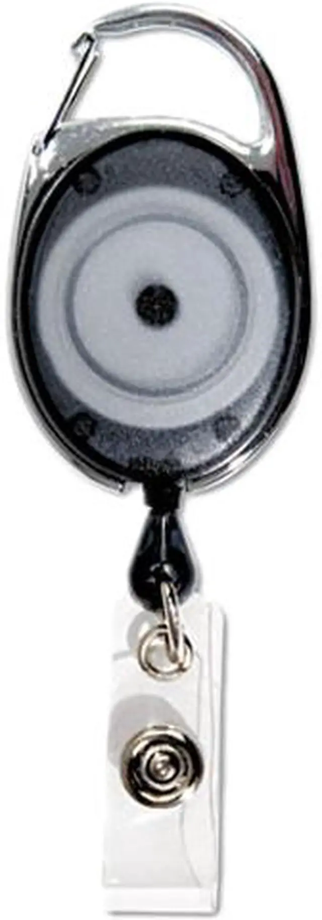 Main image of Carabiner-Style Retractable ID Card Reel, 30" Extension, Smoke, 12/Pack