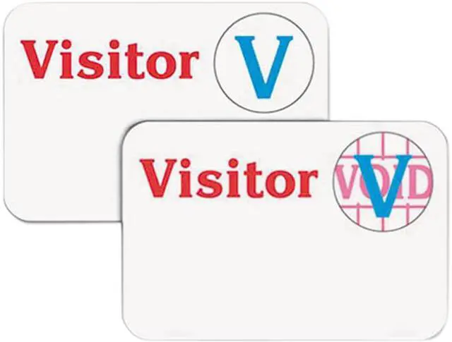 Main image of C-line 97004 Time’s Up Self-Expiring Time Sensitive 1-Day Visitor Badge, 2 x 3, White,100/Box