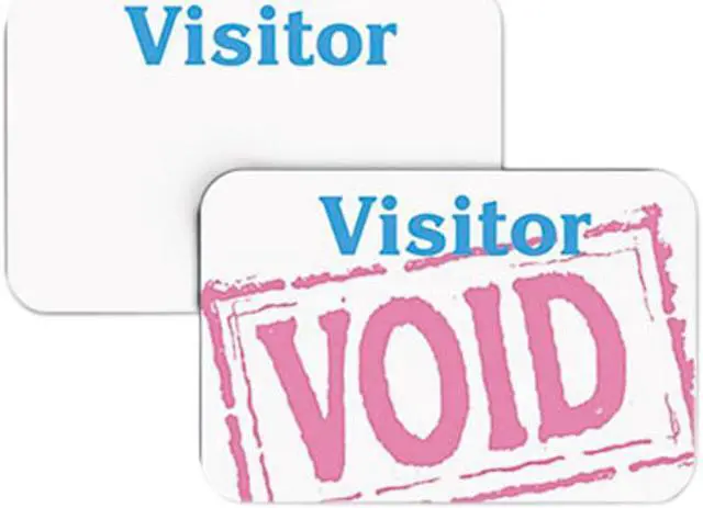 Main image of C-line 97005 Time’s Up Self-Expiring Time Sensitive 1-Day Visitor Badge, 2 x 3, White,100/Box