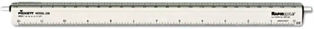 Main image of Chartpak 238 Adjustable Triangular Scale Aluminum Architects Ruler, 12", Silver