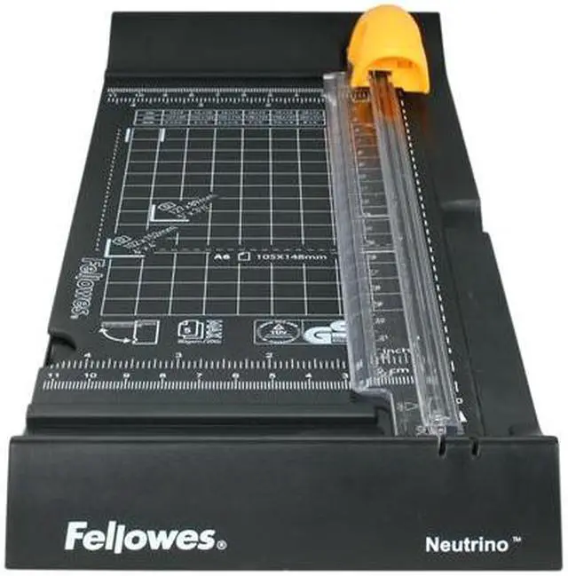 Alt view image 2 of 6 - Fellowes 5412702 Neutrino 90 Rotary Trimmer - 1 x Blade(s)Cuts 5 Sheet - 9" Cutting Length - Plastic, Metal - Black