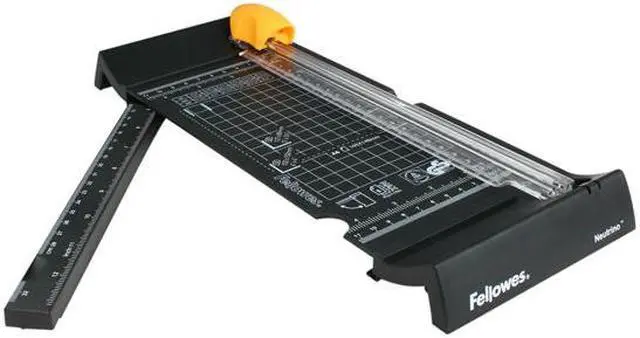 Alt view image 4 of 6 - Fellowes 5412702 Neutrino 90 Rotary Trimmer - 1 x Blade(s)Cuts 5 Sheet - 9" Cutting Length - Plastic, Metal - Black