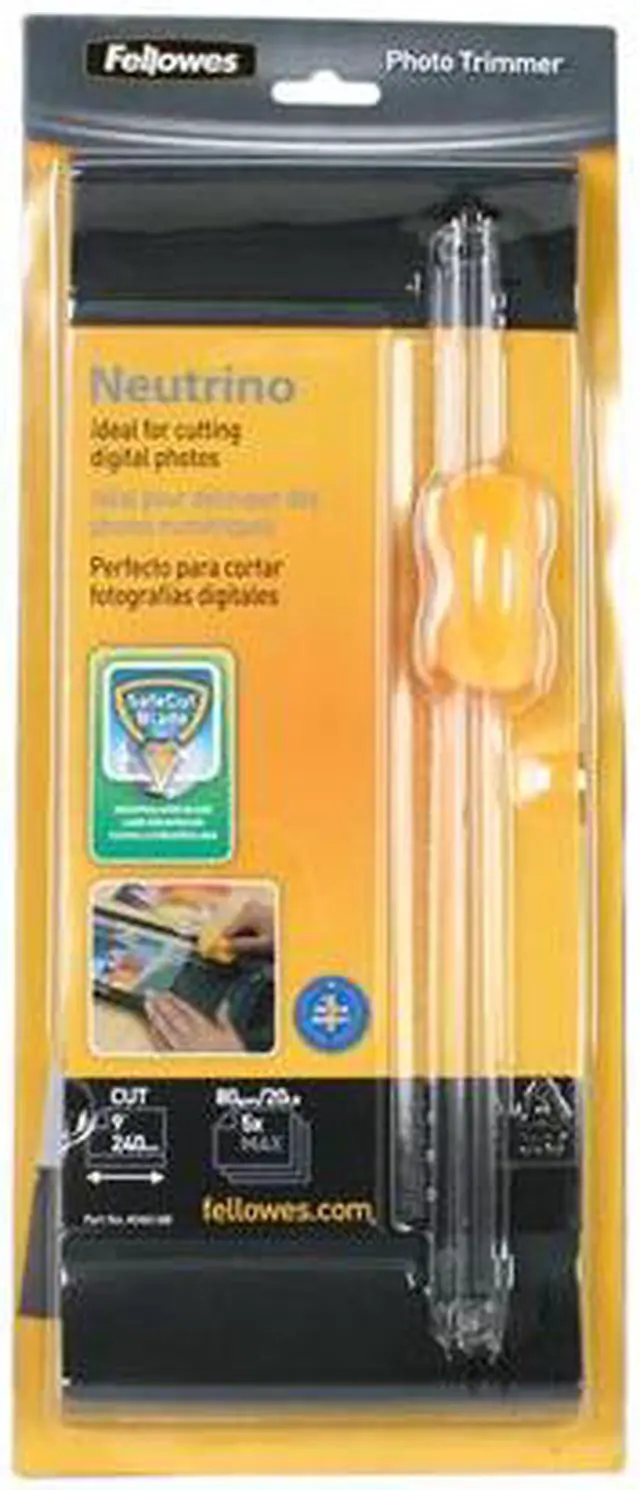 Alt view image 6 of 6 - Fellowes 5412702 Neutrino 90 Rotary Trimmer - 1 x Blade(s)Cuts 5 Sheet - 9" Cutting Length - Plastic, Metal - Black