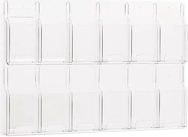 Main image of Safco Reveal Clear Literature Displays, 12 Compartments, 30 w x 2d x 20-1/2h, Clear