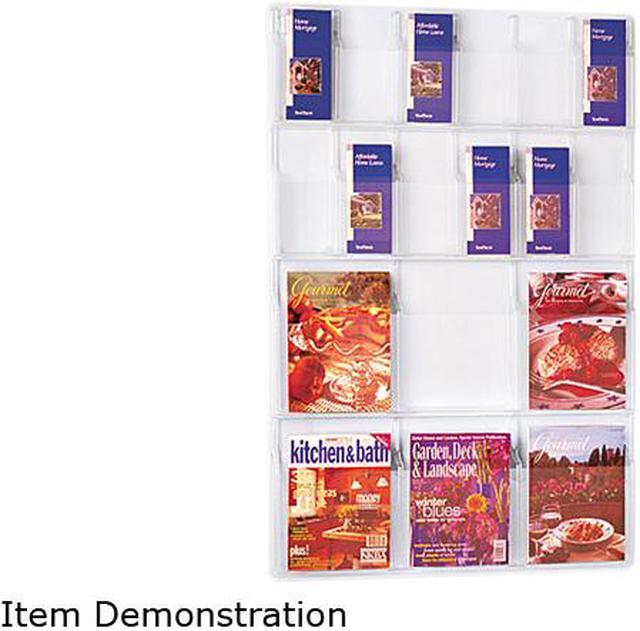 Reveal Clear Literature Displays, 18 Compartments, 30w x 2d x 45h, Clear