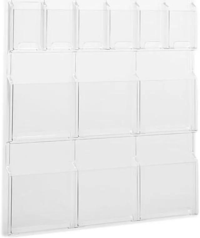 Main image of Safco Reveal Clear Literature Displays, 12 Compartments, 30w x 2d x 34-3/4h, Clear