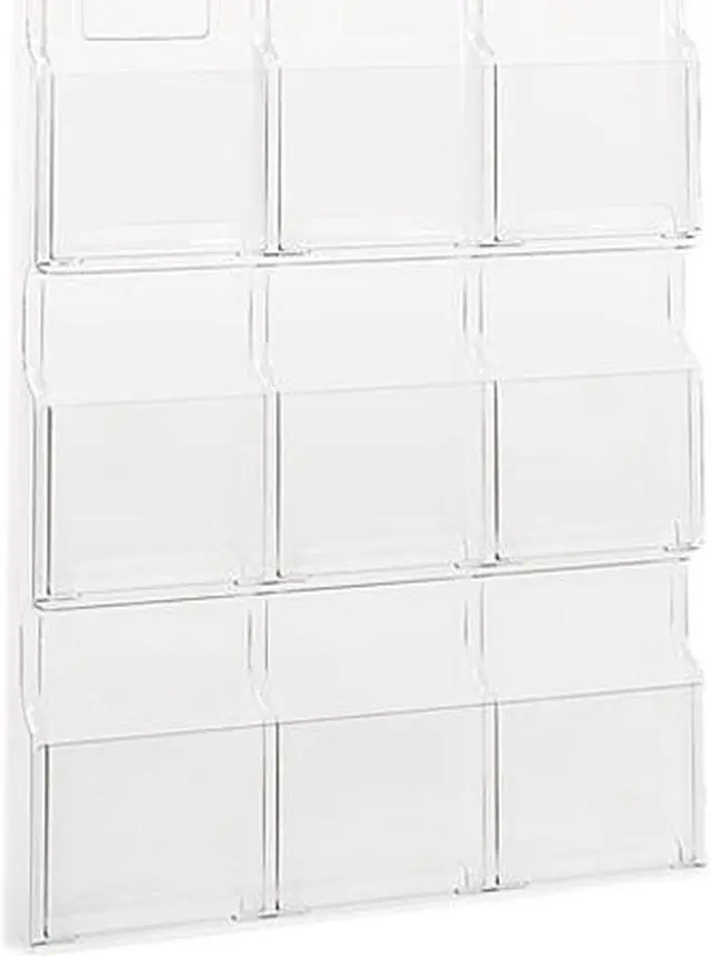 Main image of Reveal Clear Literature Displays, 9 Compartments, 30w x 2d x 36-3/4h, Clear