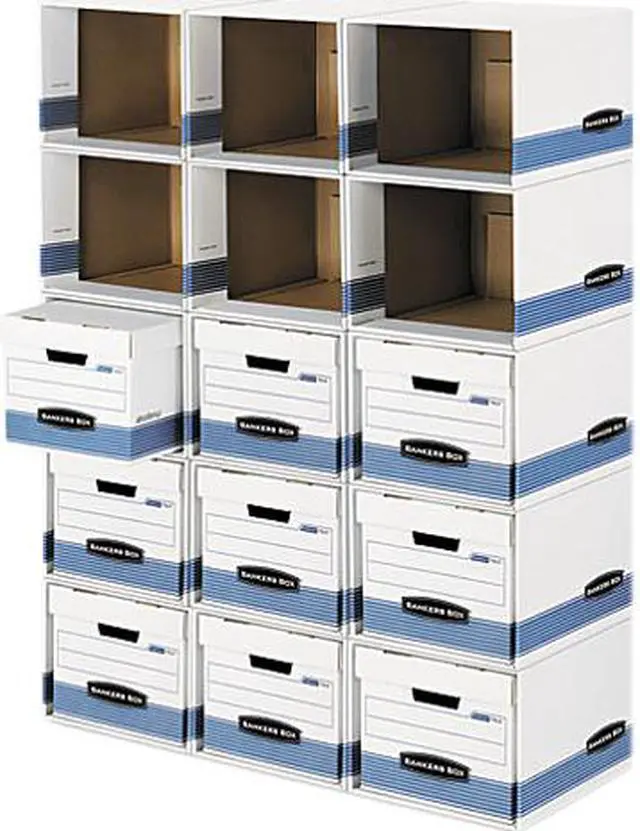 Main image of Fellowes 01626 Box File/Cube Box Shell - File/Cube Box Shell, Legal/Letter, White/Blue