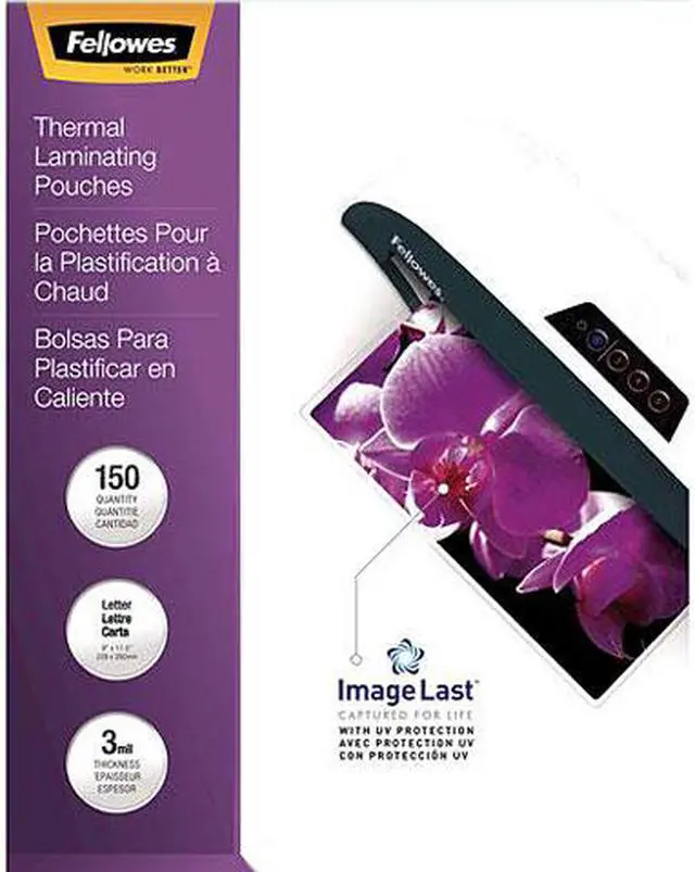 Alt view image 3 of 3 - Fellowes 5200509 Laminating Letter Size Pouch, ImageLast, 3Mil, 150 Pack –Clear
