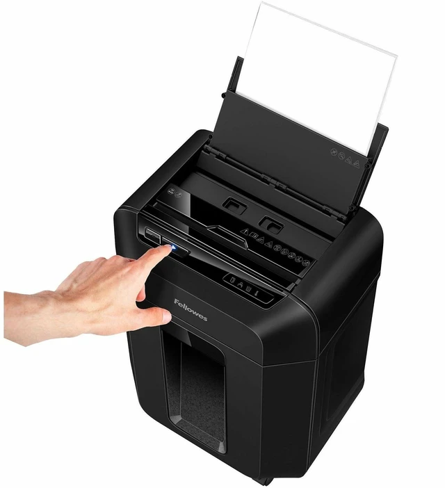 Alt view image 4 of 6 - Fellowes AutoMax 100MA Auto Feed Shredder - Continuous Shredder - Micro Cut - 10 Per Pass - for shredding Credit Card, Paper, Paper Clip, Staples - P-4 - 10 Minute Run Time - 4704001