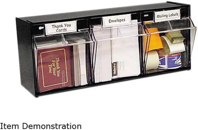 Main image of Deflect-o 20304OP Tilt Bin Plastic Storage System, 3 Bins, 23 5/8 x 7 3/4 x 9 1/2, Black