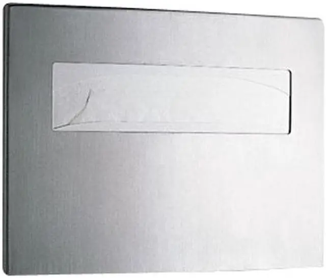 Main image of Bobrick 4221 Toilet Seat Cover Dispenser, 15 3/4 x 2 1/4 x 11 1/4, Satin Stainless Steel