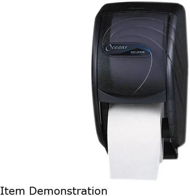 Main image of San Jamar R3590TBK Duett Toilet Tissue Dispenser, 7 1/2 x 7 x 12 3/4, Black Pearl
