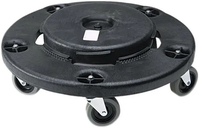 Main image of Rubbermaid Commercial 264000BK Brute Round Twist On/Off Dolly, 350 lb Capacity, 18dia x 6 5/8h, Black