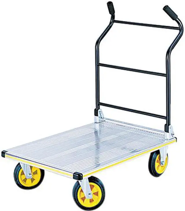 Main image of Safco 4053NC Stow-Away Platform Truck, 900lb Capacity, 24 x 35-1/4, Aluminum/Black