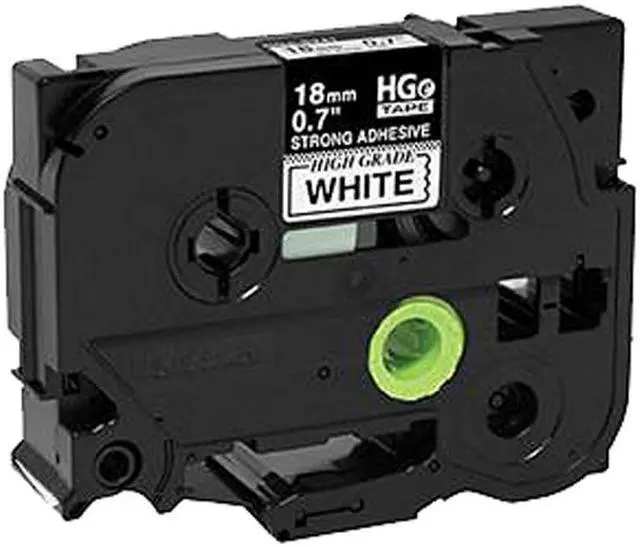 Main image of Brother HGES2415PK 18Mm (0.7") Black On White Hge Tape with Extra Strength Adhesive 8M (26.2 Ft) - 5 Pack