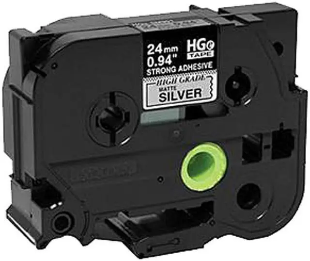 Main image of Brother HGES9515PK Black on Matte Silver Extra-Strength Adhesive Label Tape