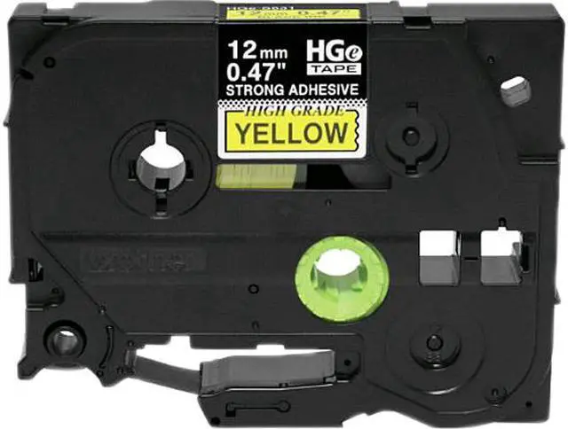 Main image of Brother HGES6315PK Black on Yellow Extra-Strength Adhesive Label Tape