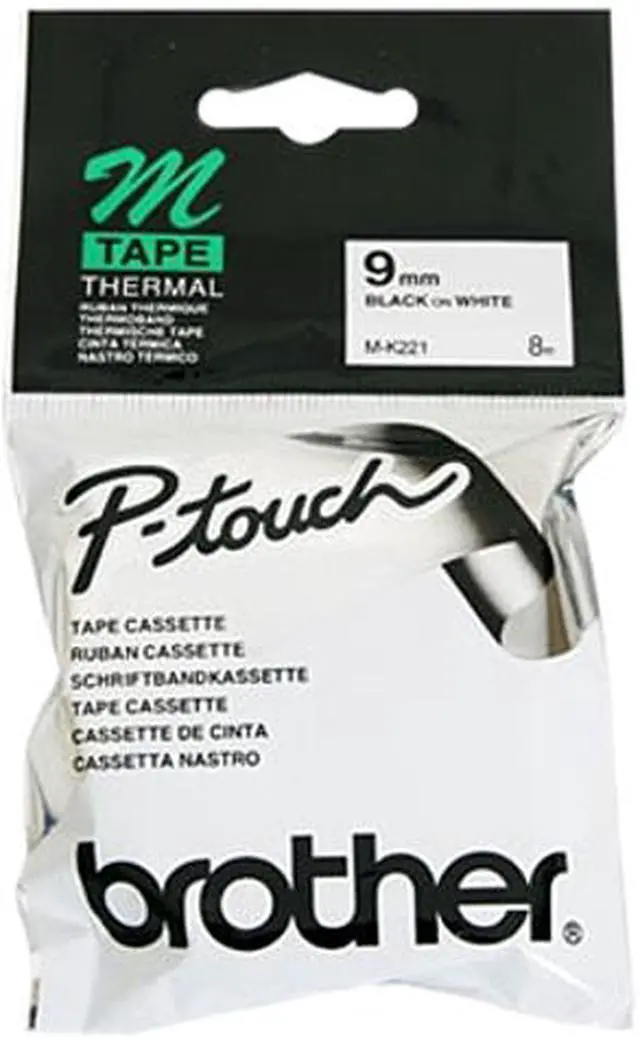 Main image of Brother MK221 P-Touch M Series Label Tape, 9mm, Black on White