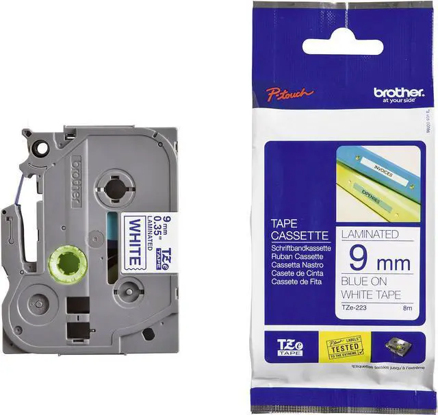 Main image of Brother 9mm Blue on White tape for P-touch 8m, TZE223