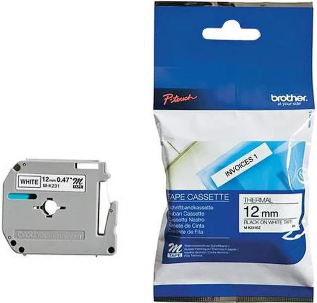 Main image of Brother MK231 Label Tape, 12mm, Black on White