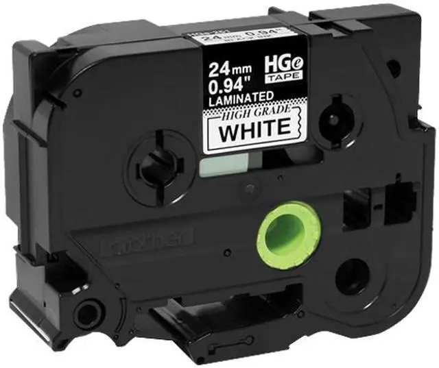 Alt view image 2 of 2 - Brother HGE2515PK 24mm (0.94") Black on White HGe Tape with Standard Adhesive 8m (26.2 ft.) - 5 Pack