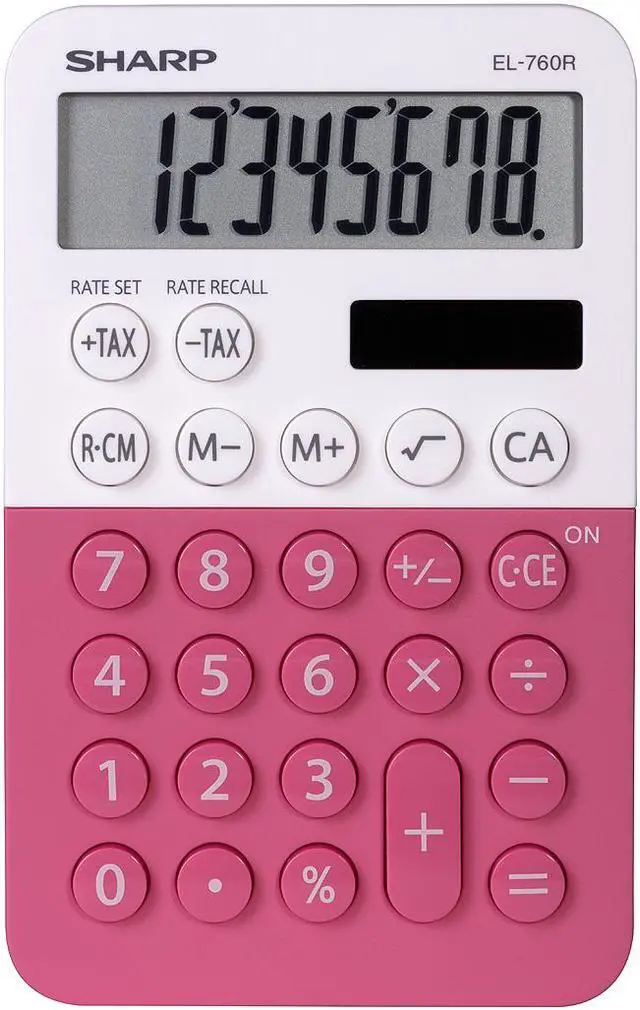 Main image of SHARP EL760RBPK Twin Power XL 8-digit Display Calculator (Minimum Purchase Quantity 5 units)