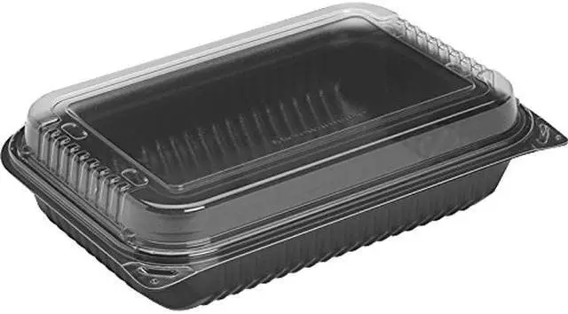 Main image of Dart 919017-PM94 11.5" x 8" PM Hinged 1-Compartment Dinner Box - Black Base / Clear Lid