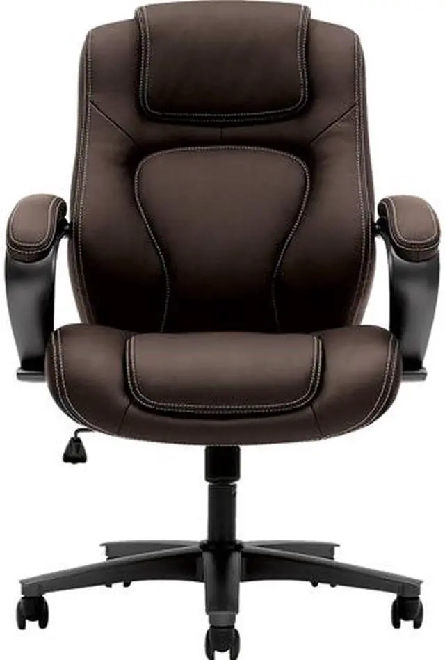 Main image of HON HVL402.EN45 HVL402 Series Executive High-Back Chair, Supports up to 250 lbs., Brown Seat /Brown Back, Black Base