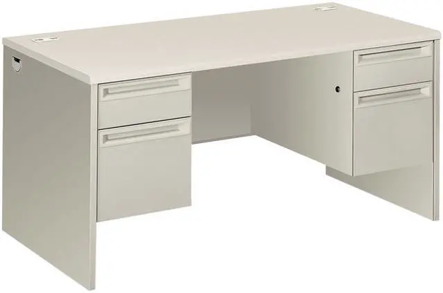 Main image of HON H38155.B9.Q 38000 Series Double Pedestal Desk, 60" x 30" x 30", Silver Mesh / Light Gray