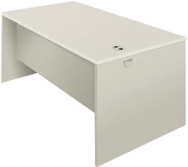 Main image of HON H38932.B9.Q 38000 Series Desk Shell, Radius Edge, 60" x 30" x 30", Silver Mesh / Light Gray