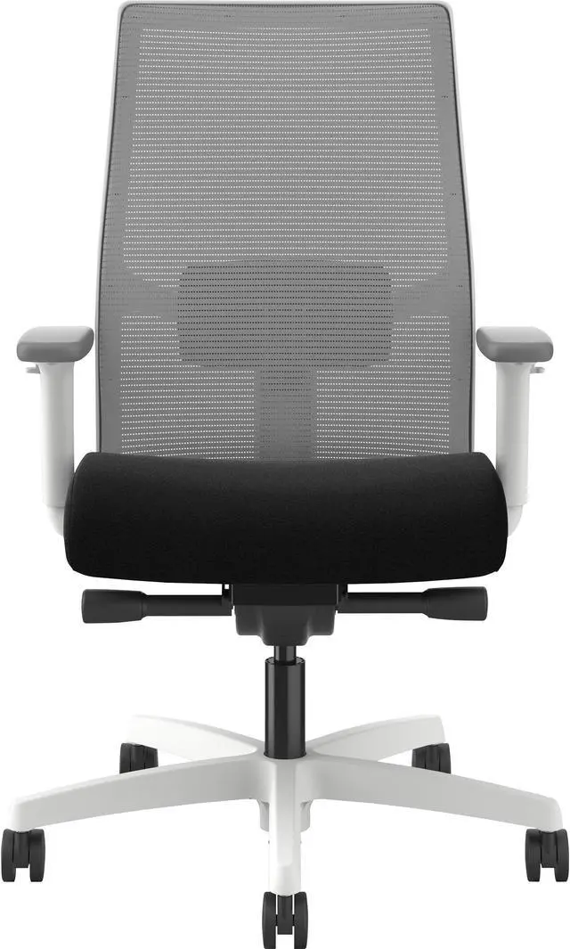 Alt view image 2 of 6 - HON I2Y2AHFC10DW Ignition Mid-back Task Chair - Black Seat - Fog Mesh Back - Designer White Frame - Mid Back - 1 Each