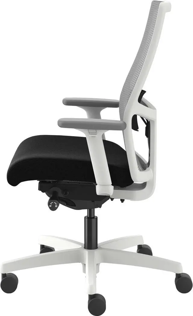 Alt view image 3 of 6 - HON I2Y2AHFC10DW Ignition Mid-back Task Chair - Black Seat - Fog Mesh Back - Designer White Frame - Mid Back - 1 Each