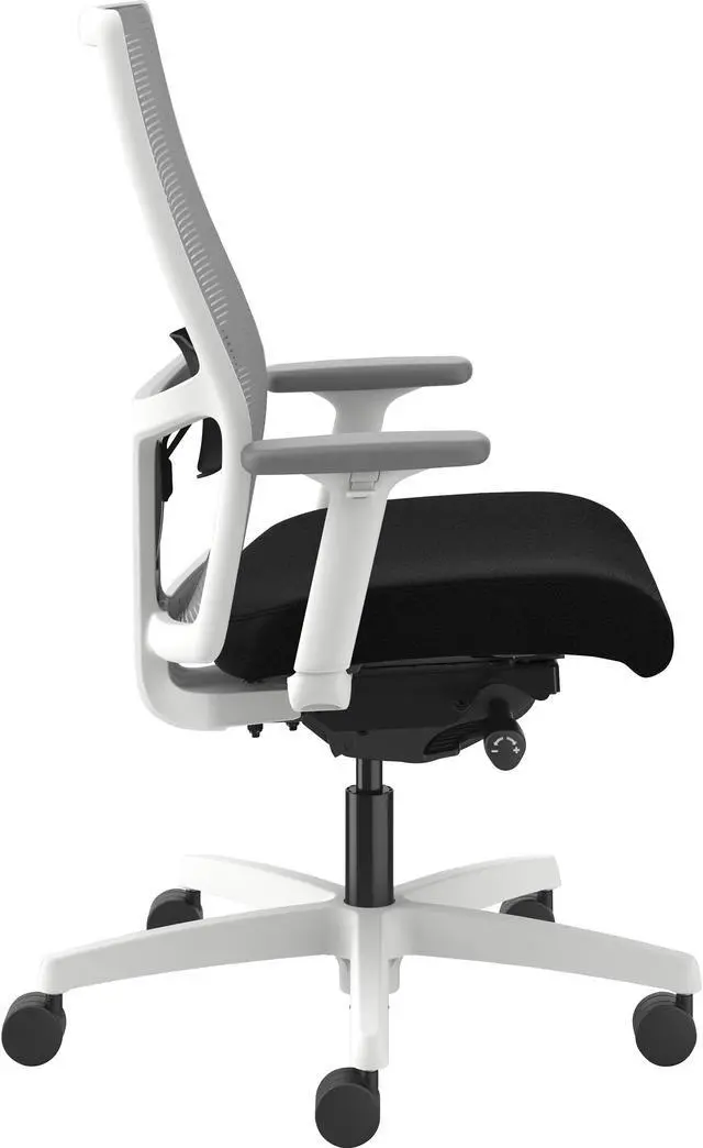Alt view image 5 of 6 - HON I2Y2AHFC10DW Ignition Mid-back Task Chair - Black Seat - Fog Mesh Back - Designer White Frame - Mid Back - 1 Each