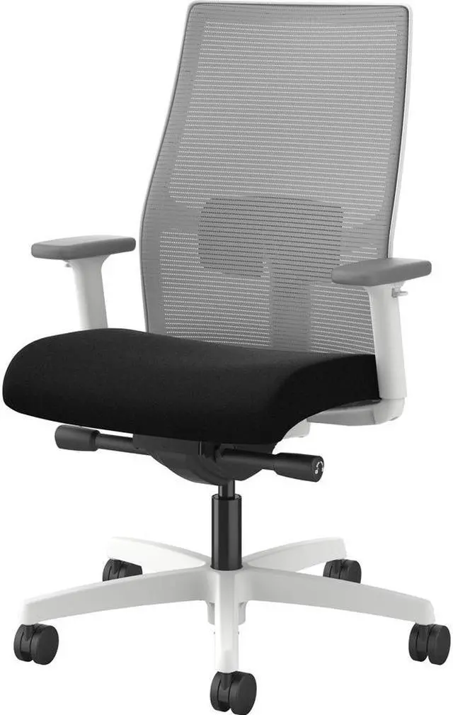 Alt view image 6 of 6 - HON I2Y2AHFC10DW Ignition Mid-back Task Chair - Black Seat - Fog Mesh Back - Designer White Frame - Mid Back - 1 Each