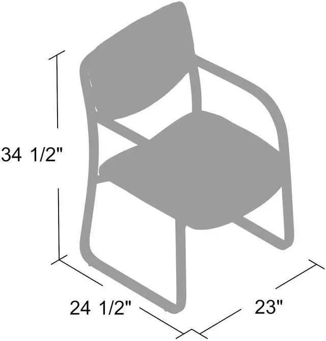 Alt view image 8 of 10 - BOSS Leather Sled Base Side Chair W/ Arms (B9529)