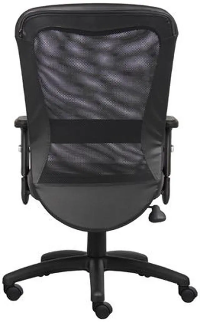 Alt view image 3 of 6 - Boss Office Products B580 The Web Back And Leather Plus Seat with Web Tension Knob 1 Unit Task Chair - Black