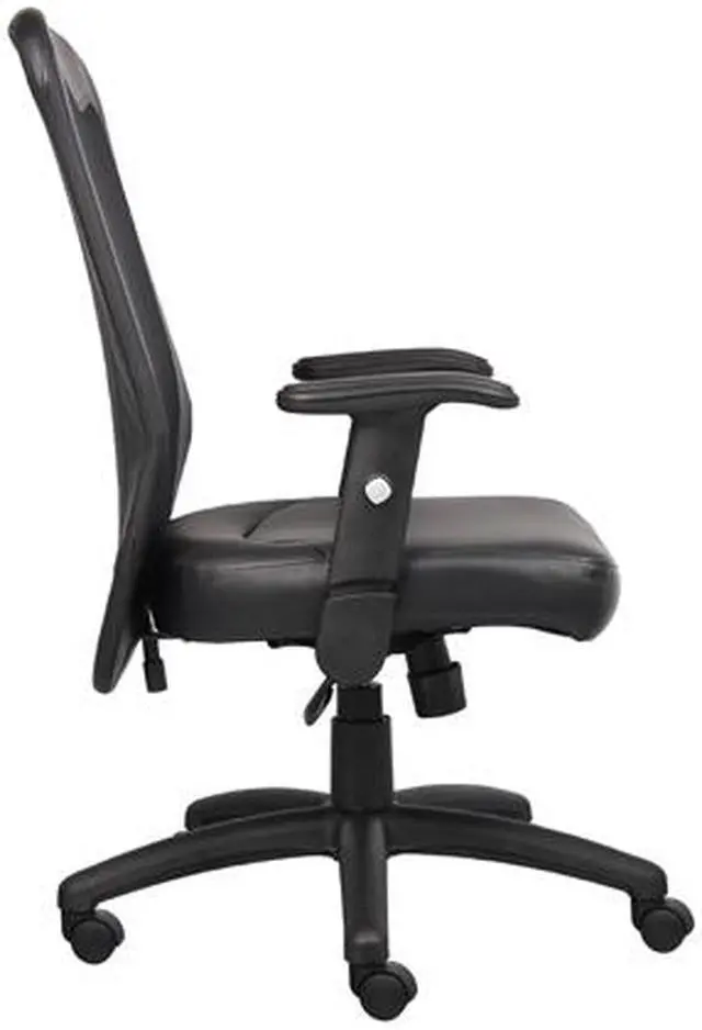 Alt view image 5 of 6 - Boss Office Products B580 The Web Back And Leather Plus Seat with Web Tension Knob 1 Unit Task Chair - Black