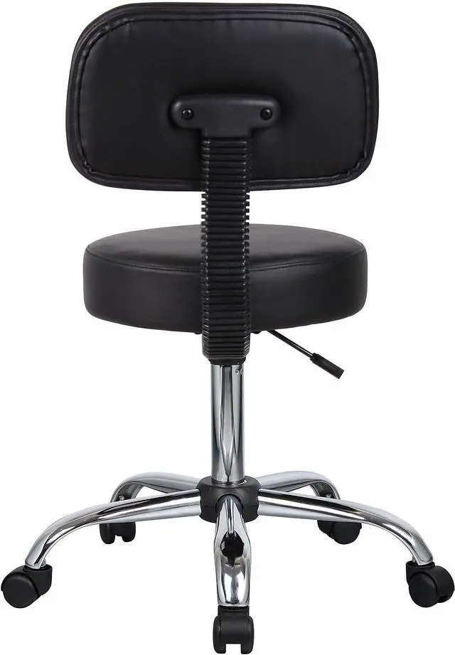 Alt view image 10 of 11 - BOSS Black Be Well Medical Spa Professional Adjustable Stool with Back Cushion (B245-BK)