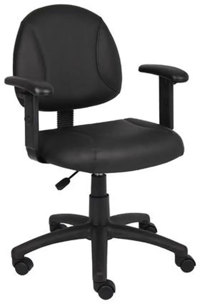 Alt view image 2 of 7 - BOSS Black Posture Chair W/ Adjustable Arms (B306)