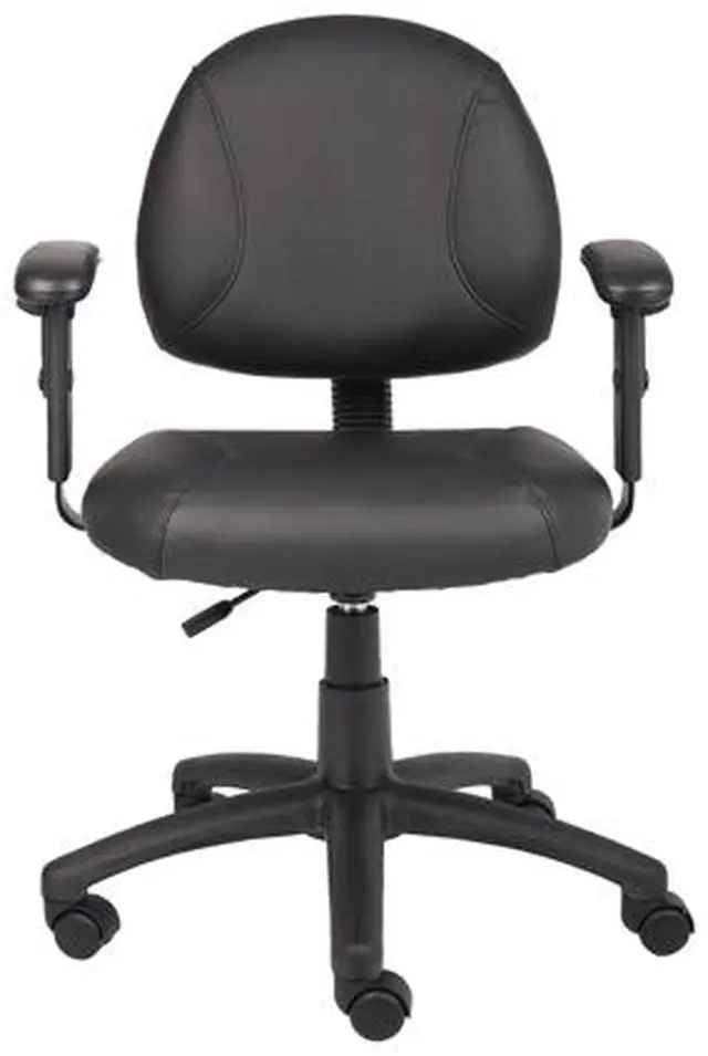 Alt view image 4 of 7 - BOSS Black Posture Chair W/ Adjustable Arms (B306)