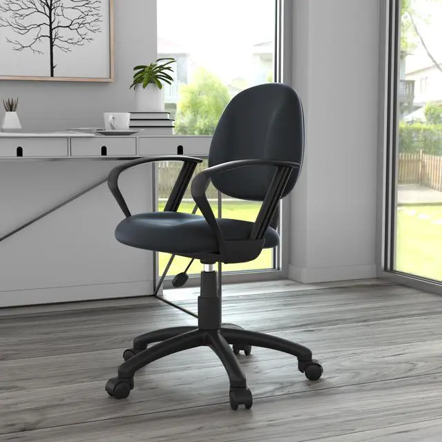 Alt view image 3 of 3 - BOSS Black Posture Chair with Loop Arms (B307)
